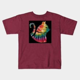 tie-dye cat face Kids T-Shirt